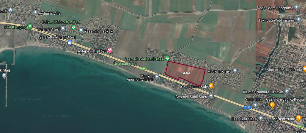 Marmaraereğlisi Çeşmeli Sahilde Satılık Arsa